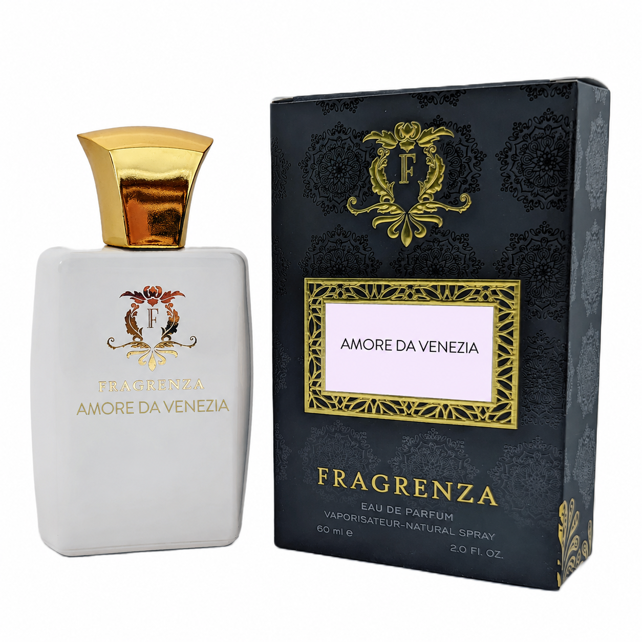 Amore da Venezia by Fragrenza — niche unisex eau de parfum inspired by Xerjoff Erba Pura, with Sicilian bergamot, sweet orange, lemon, ambergris, bourbon vanilla and white musk. Vegan and cruelty-free.
