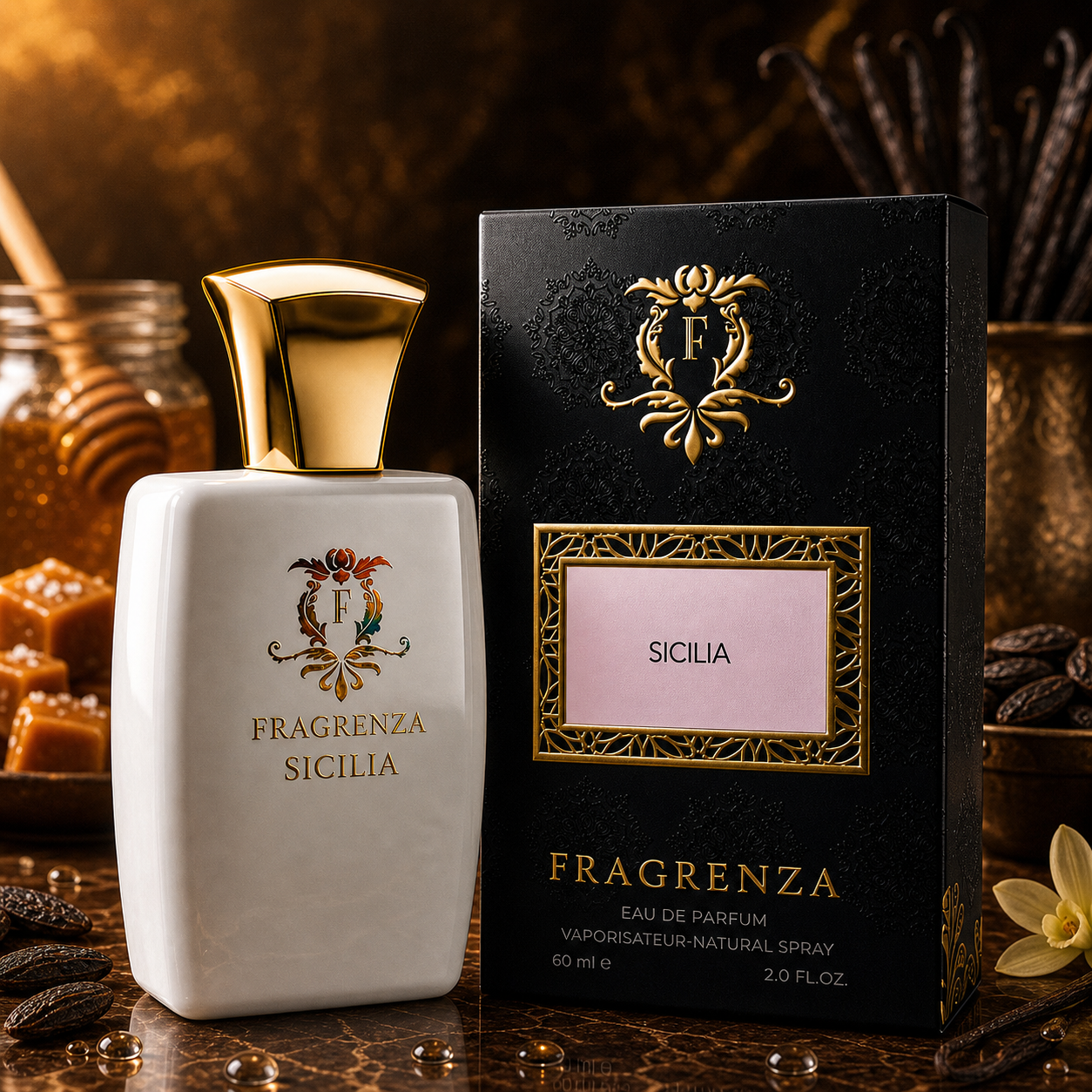 Sicilia by Fragrenza — boxed bottle, inspired by Xerjoff 1861 - Naxos. Vegan and cruelty-free.